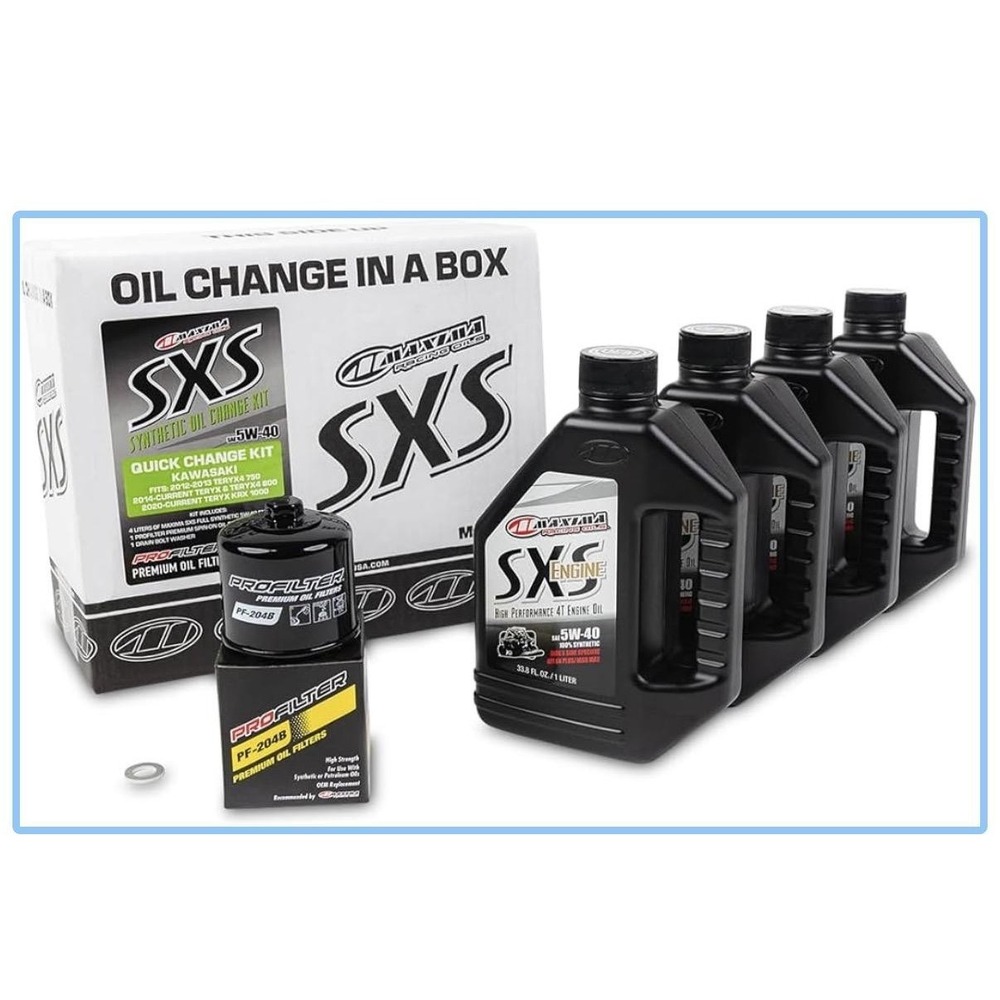 Maxima SXS Synthetic Oil‎ Change Kit 5W-40 4L Kawasaki Teryx Teryx4 KRX UTV